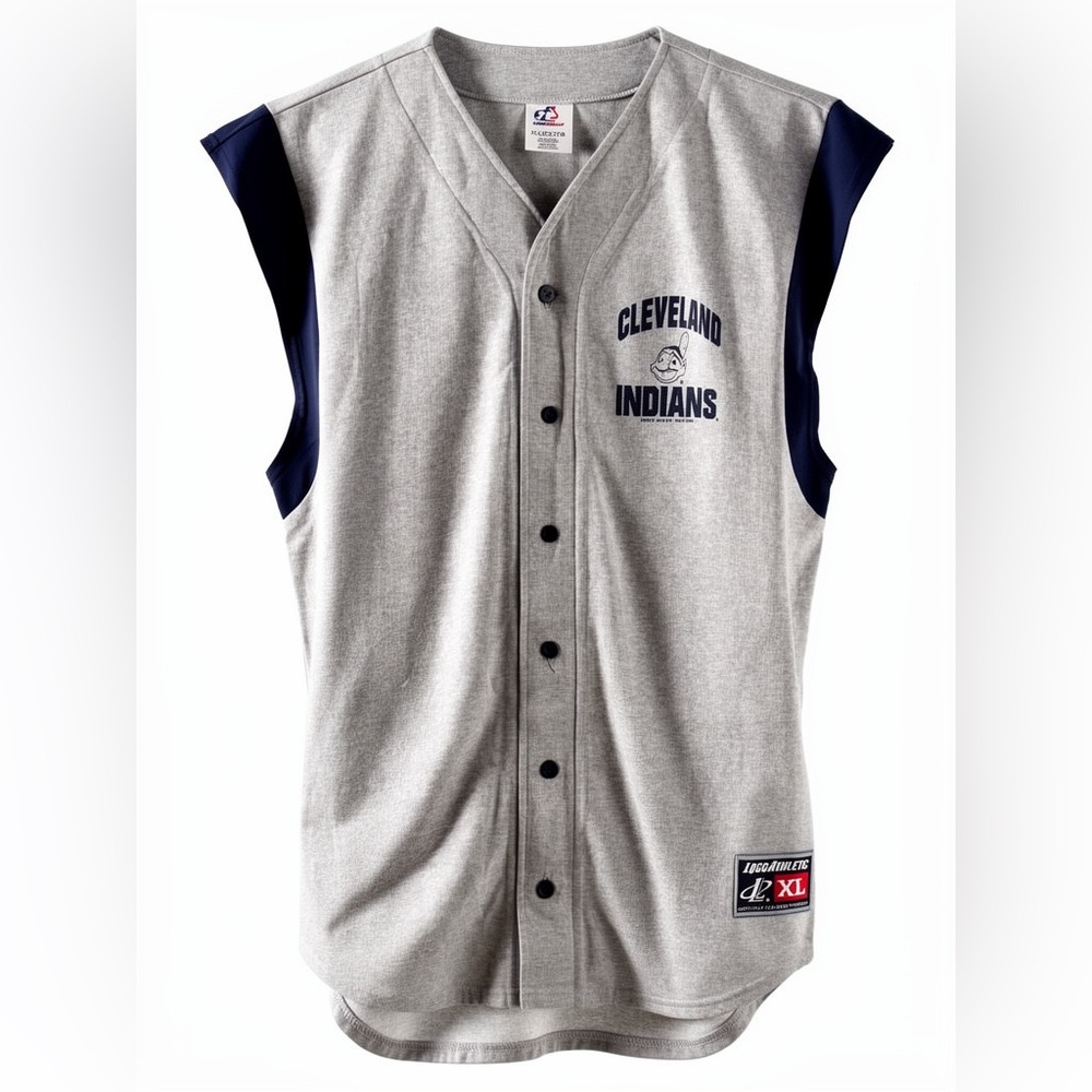 Vintage Y2K Logo Athletic Chief Wahoo Cleveland Indians Sleeveless Jersey